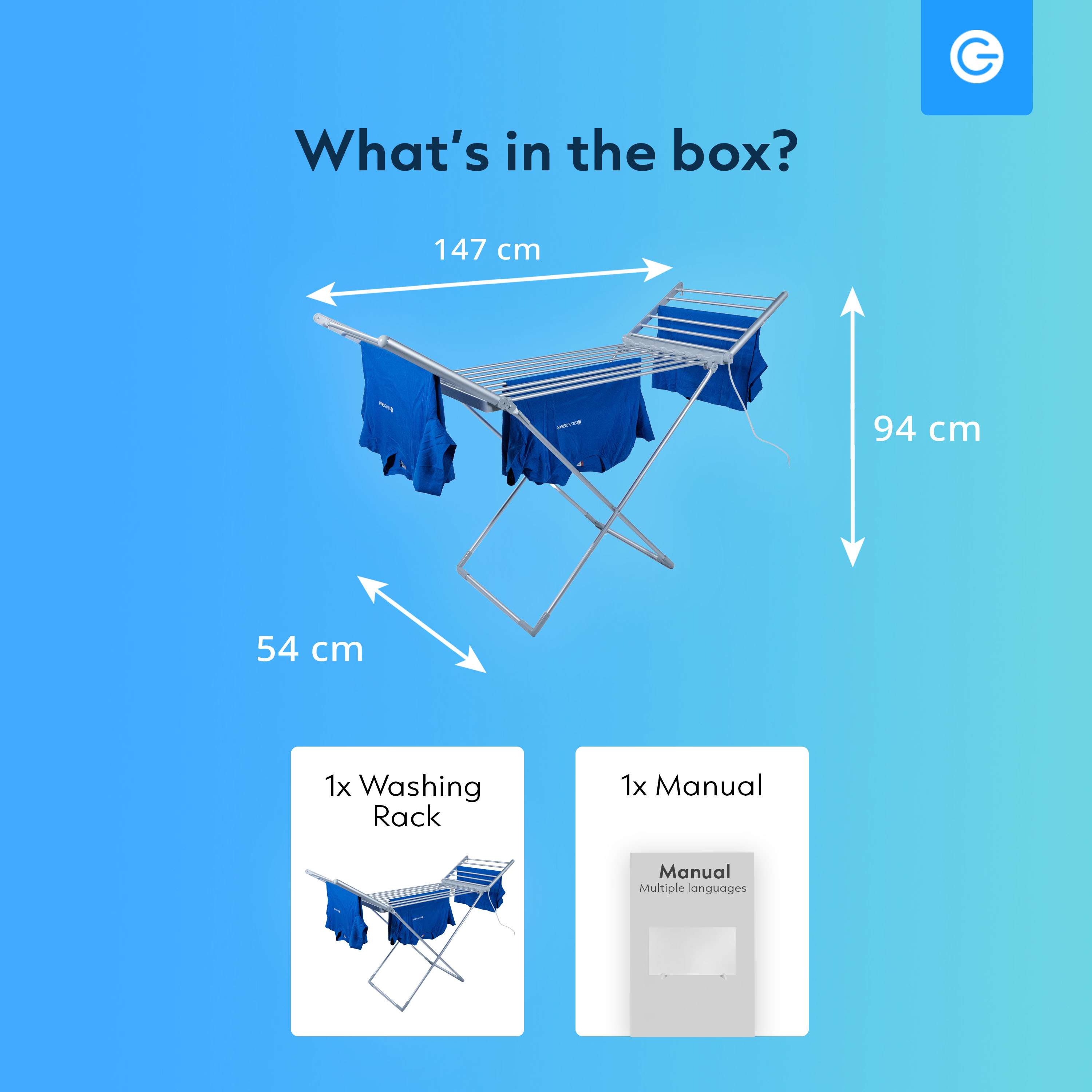 Elektrischer Wäscheständer mit Heizvorrichtung
