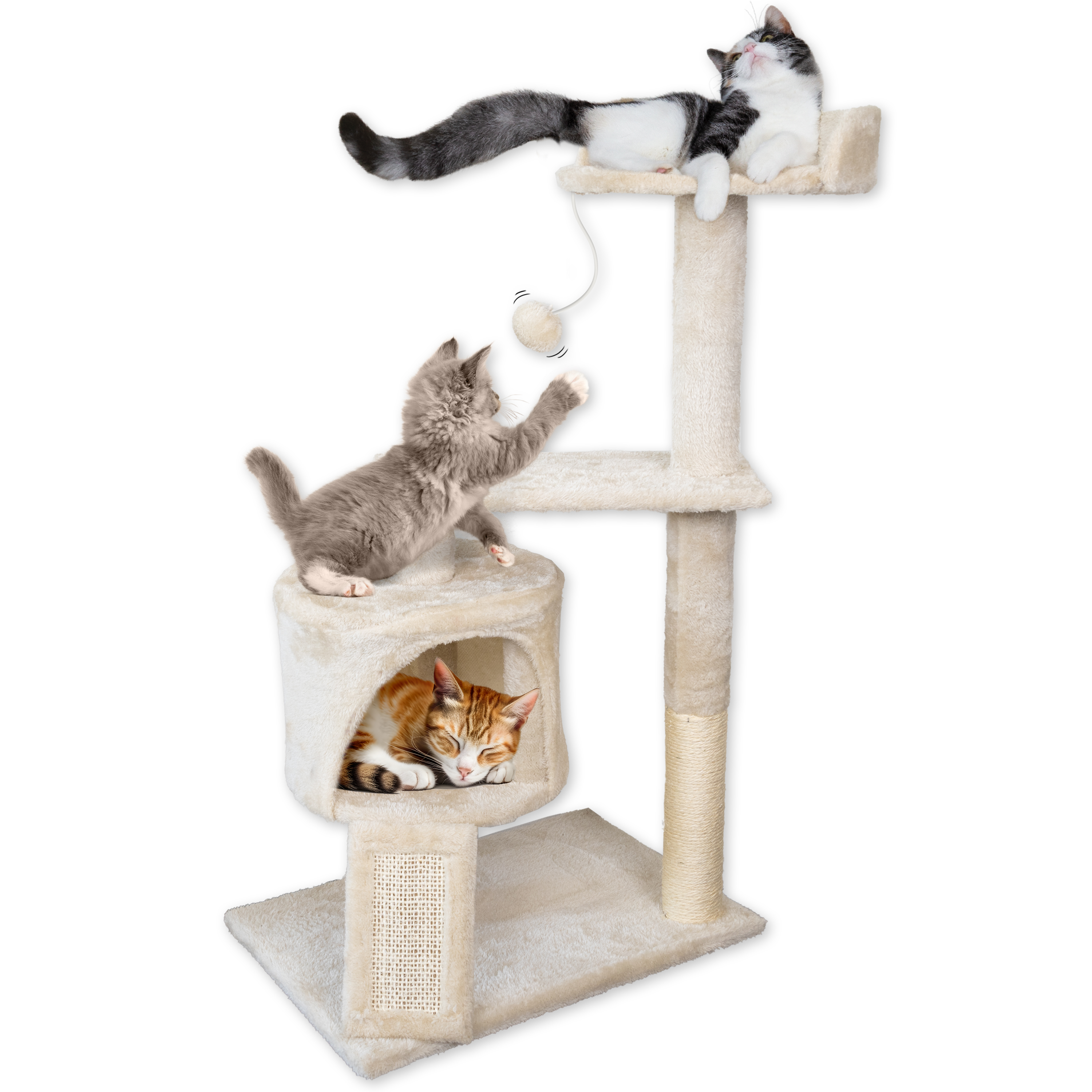 Katze spielt im Katzenturm