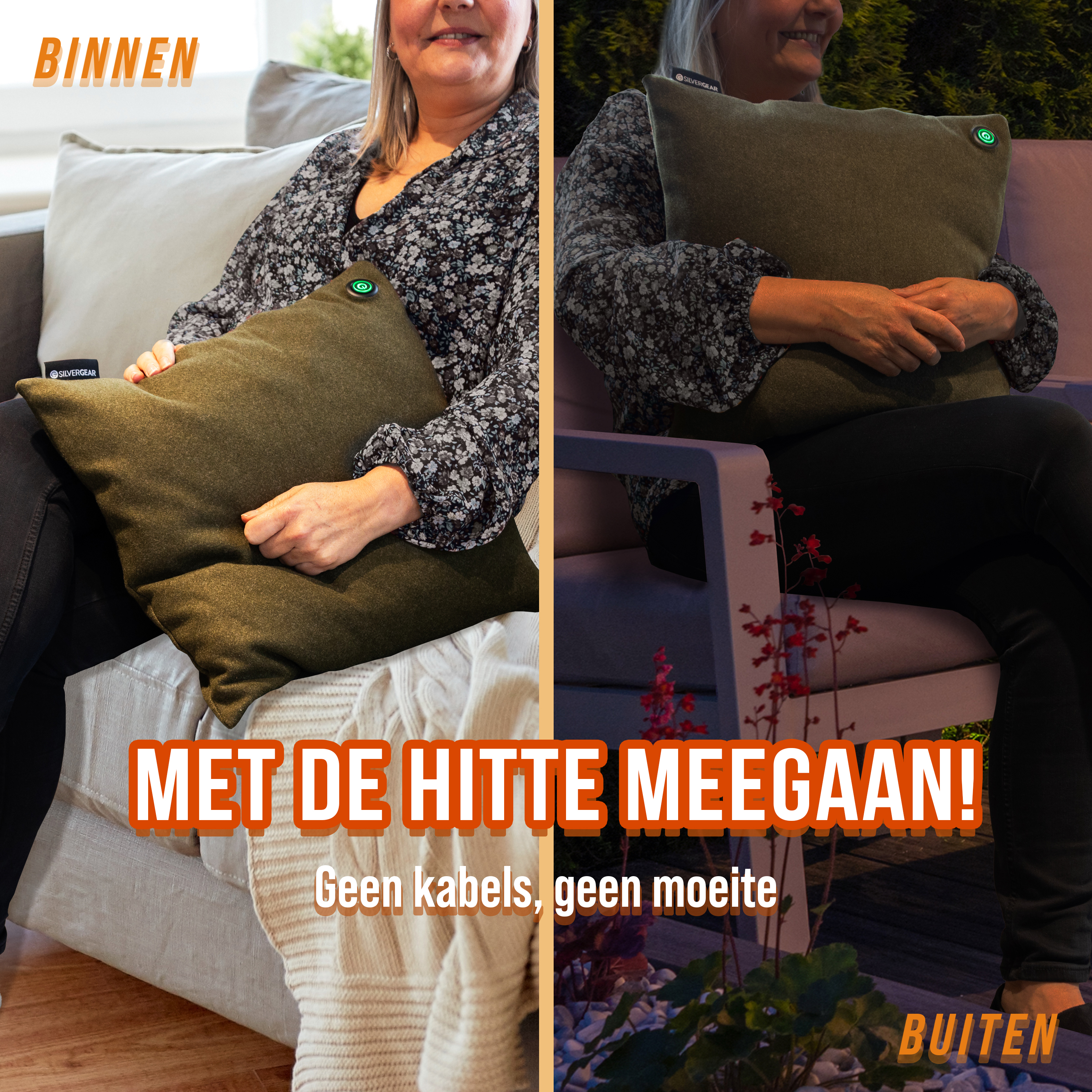 Draadloos Warmtekussen - Combideal 2x Lichtgrijs