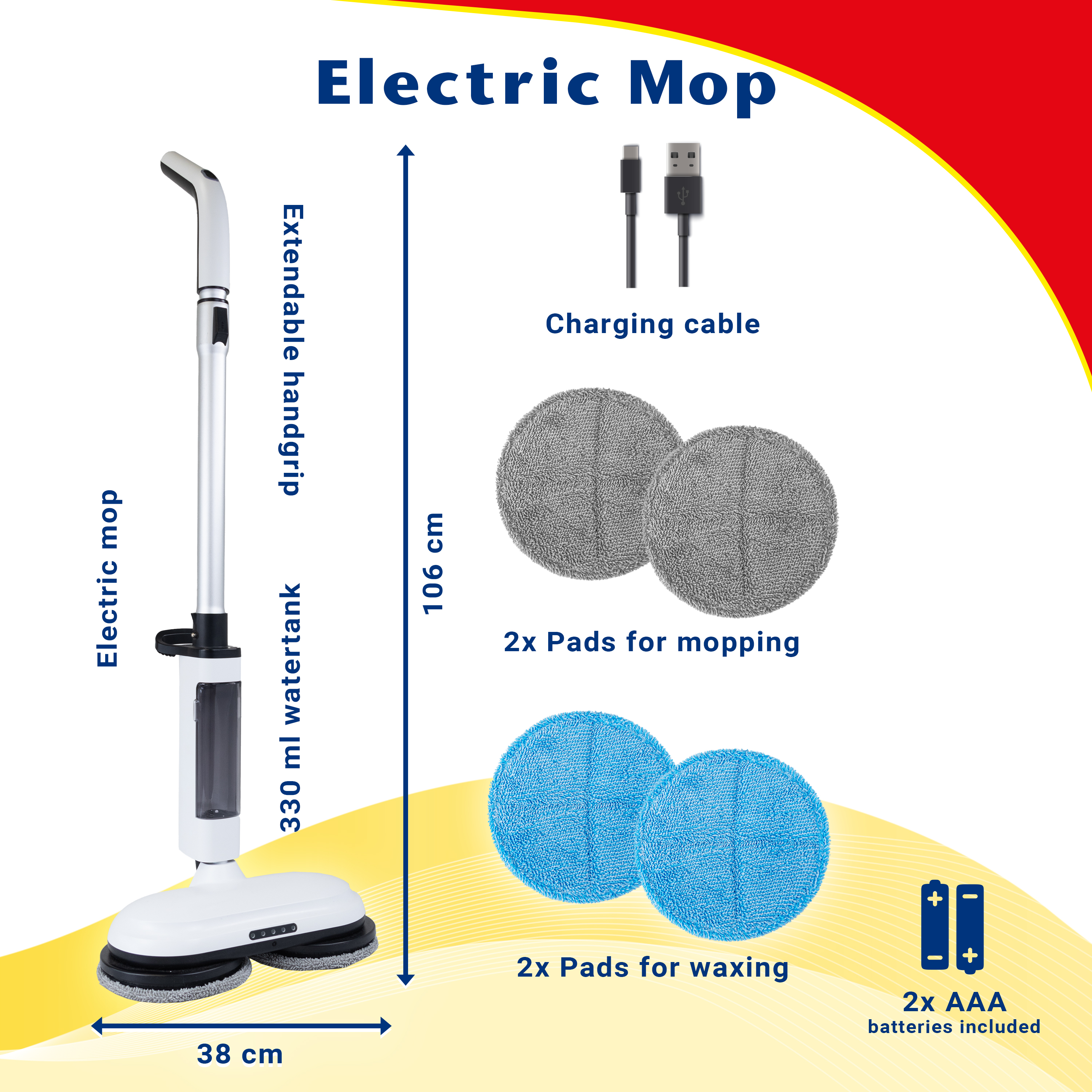 What's in the package of the Electric Mop?