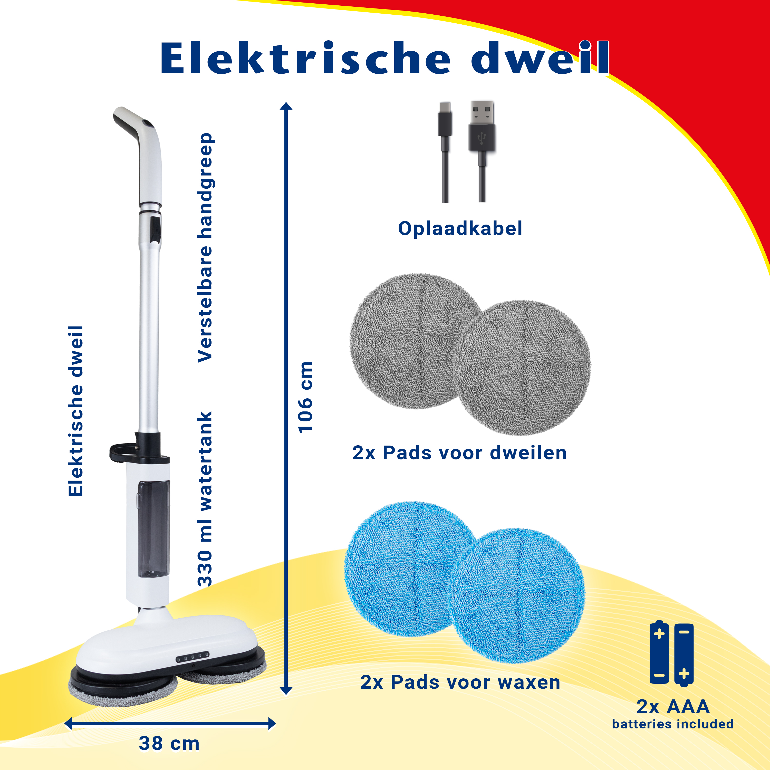 Elektrische Dweil geschikt voor Dyson Steelstofzuiger Elektrische Dweil geschikt voor Dyson Steelstofzuiger