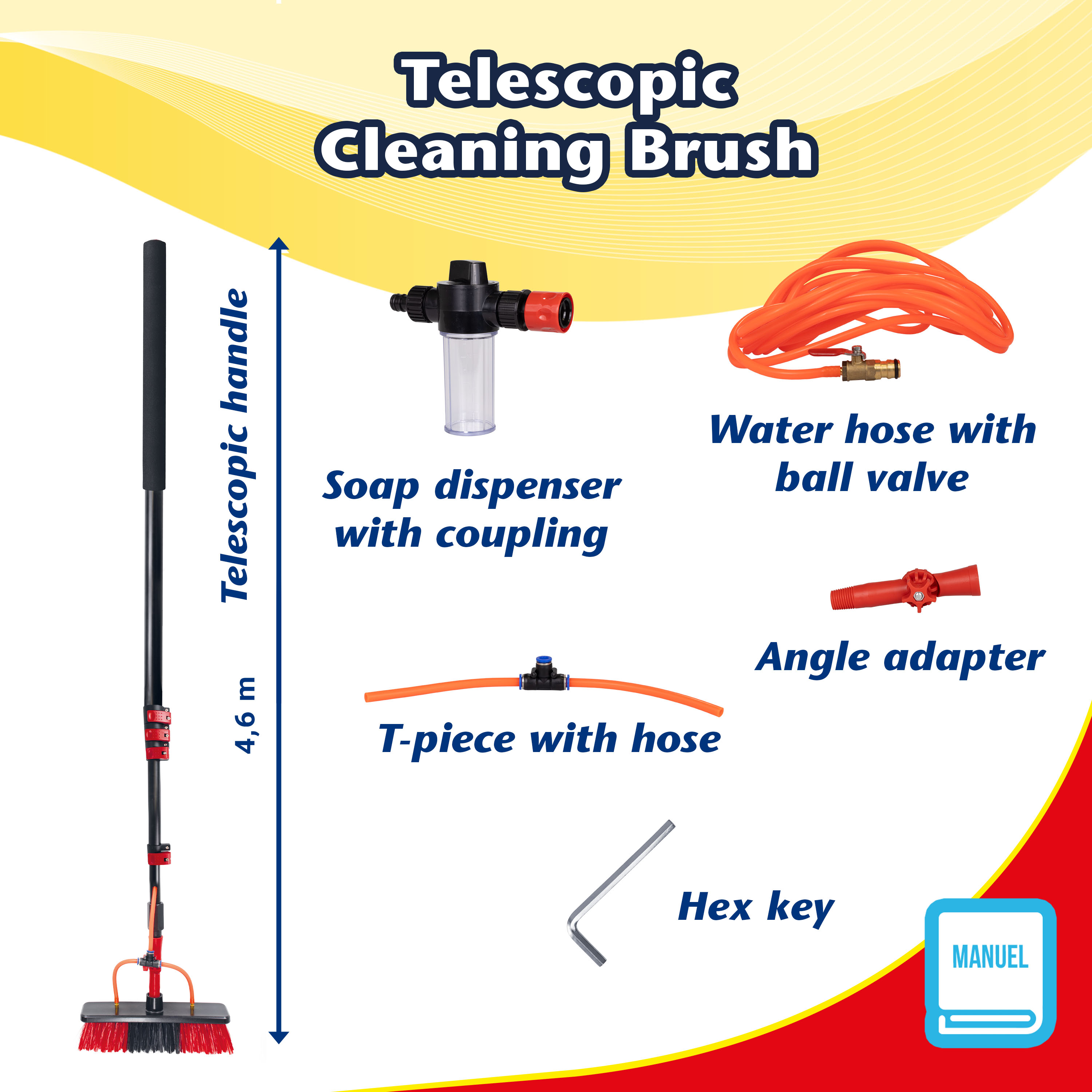 Brosse de Nettoyage Télescopique - 7 mètres