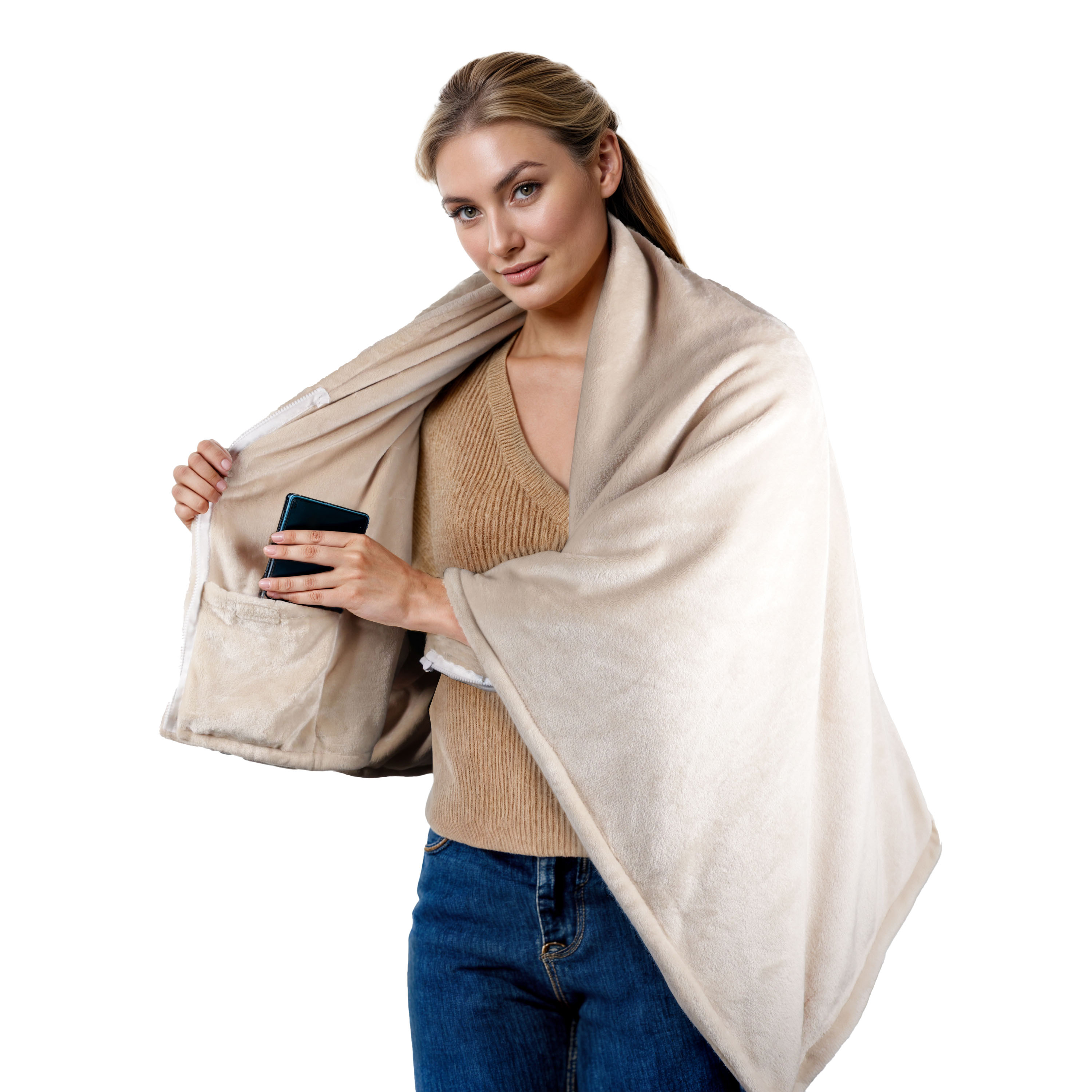 heated sherpa shawl