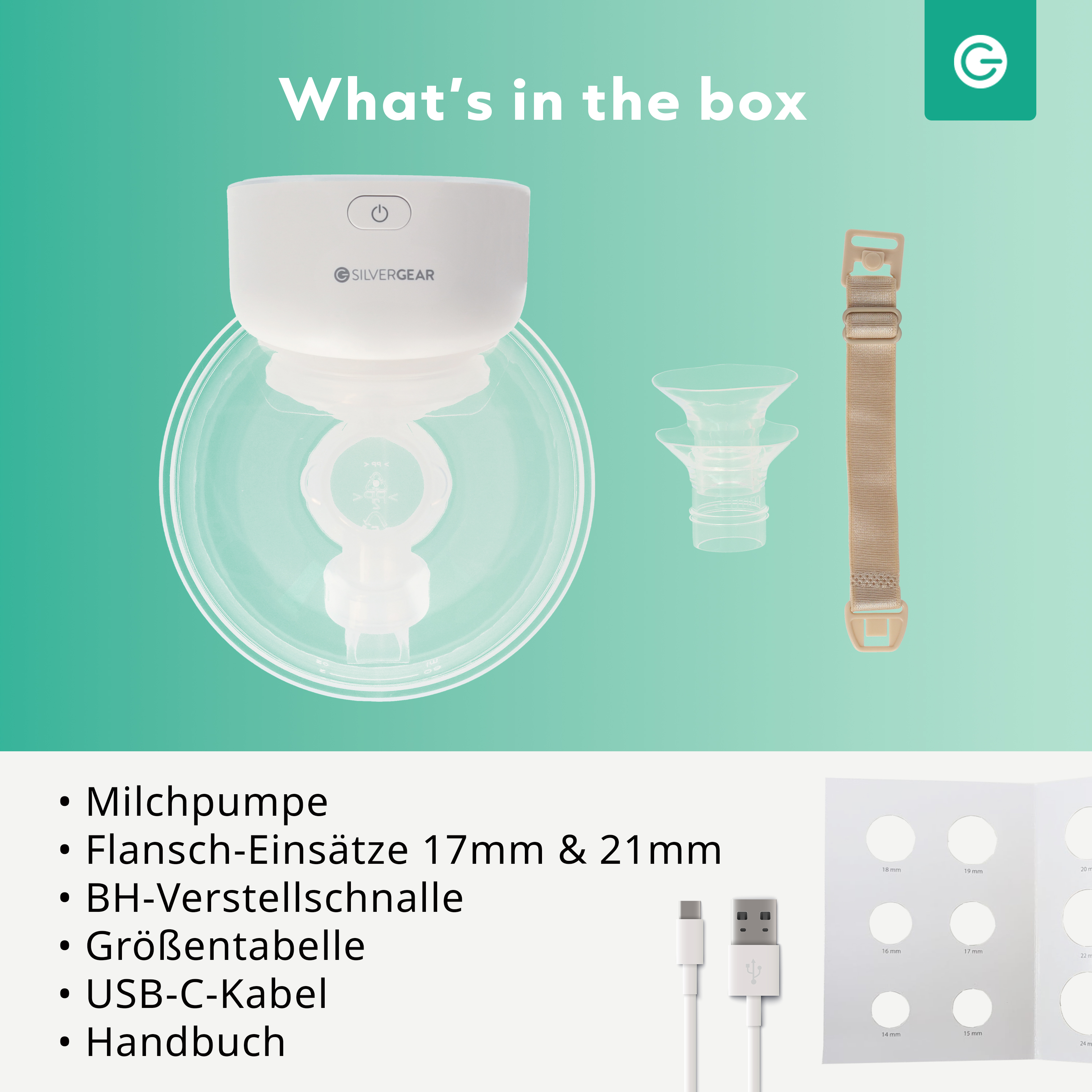 Was ist in der Verpackung der elektrischen Milchpumpe enthalten?