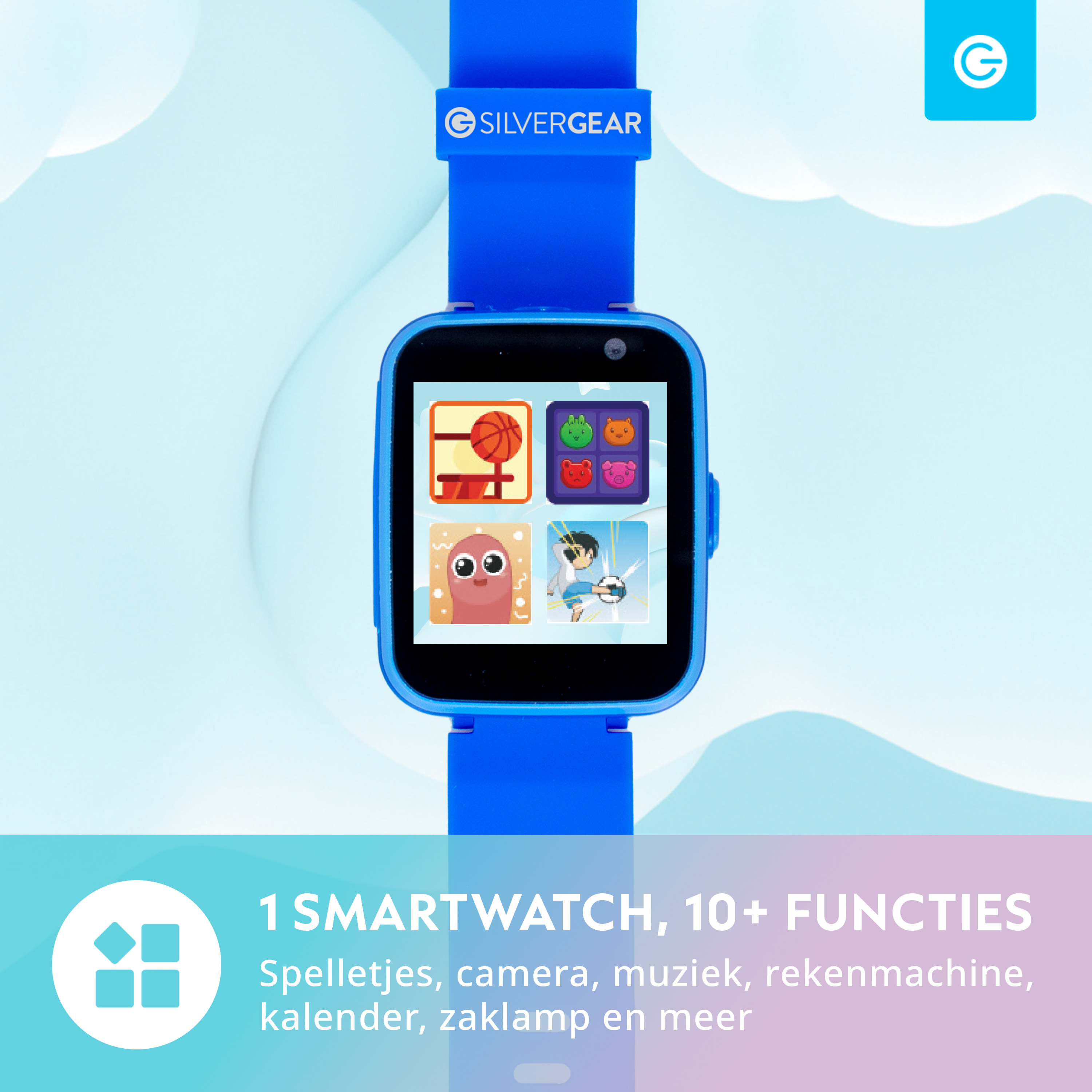 Silvergear® Kinder Smartwatch met Games en Camera | 1,44 IPS Touchscreen | Educatief Speelgoed Horloge met Oplaadbare Batterij | Smartwatch voor Kinderen | Roze