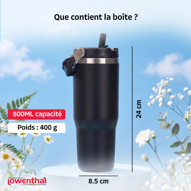 Gobelet isotherme - Noir - 800 ml