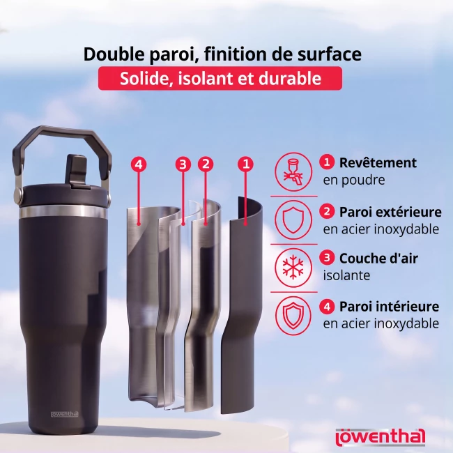 Gobelet isotherme - Noir - 800 ml