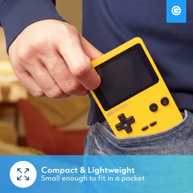 Mini Retro Arcade Game Console - Yellow - 2.8 Inch Display - 240 Games