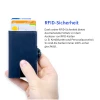 Echt Leder Slim Wallet Kartenetui - Blau - 7