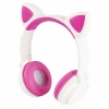 Casque sans fil pour les enfants avec des oreilles de chat - blanc rose - 1