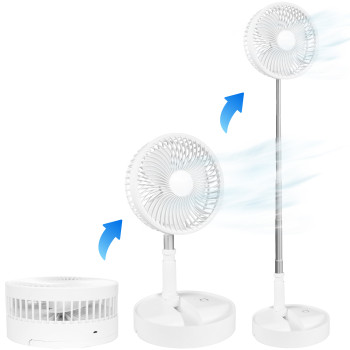 Foldable and Collapsible Fan with Telescopic Handle