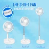 Foldable and Collapsible Fan with Telescopic Handle - 4