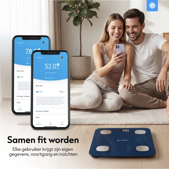 Slimme Bluetooth Weegschaal - Middernacht Blauw