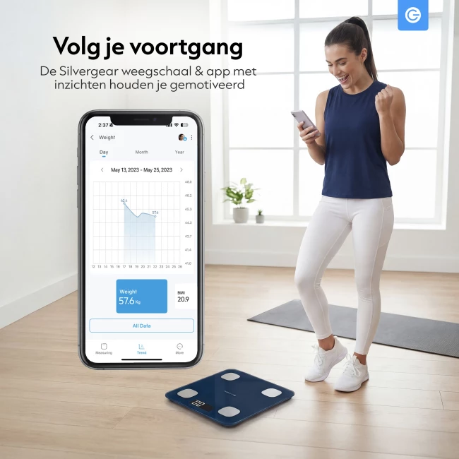 Slimme Bluetooth Weegschaal - Middernacht Blauw