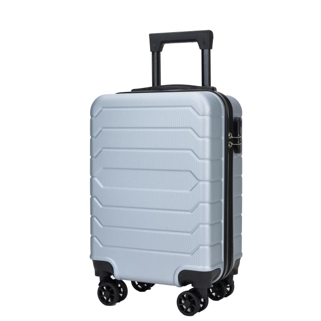 Hand luggage suitcase with spinner wheels - Paris Silver 18 inch