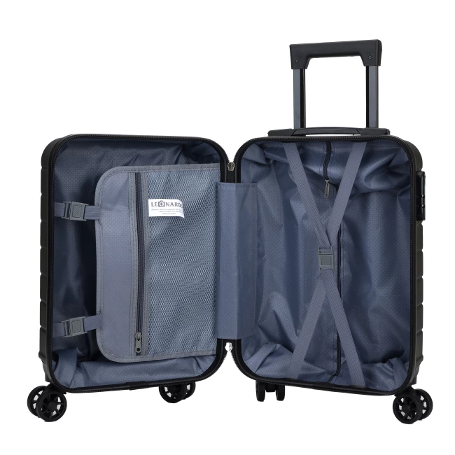 Hand luggage suitcase with spinner wheels - Paris Black 18 inch