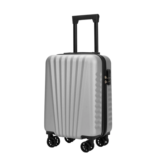Handbagage Koffer met Spinner Wielen - Milan Zilver 18 inch