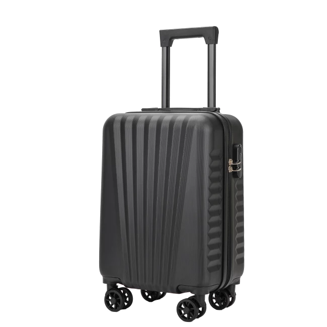 Hand luggage suitcase with spinner wheels - Milan Black 18 inch