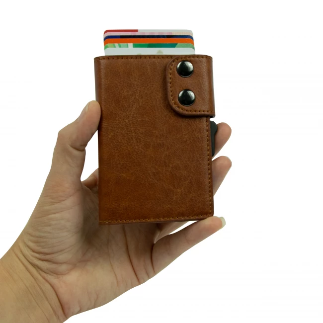 Kartenetui Smart Wallet mit RFID-Schutz - Braun