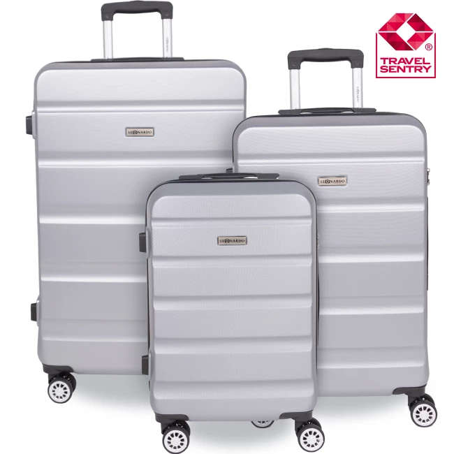 Kofferset 3-delig Venice met TSA-slot | Zilver | Lichtgewicht