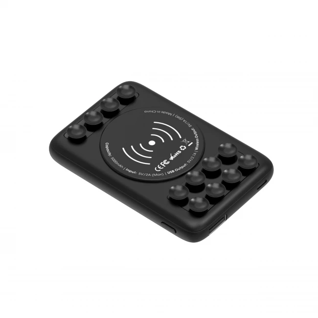 Powerbank with suction cups - Black