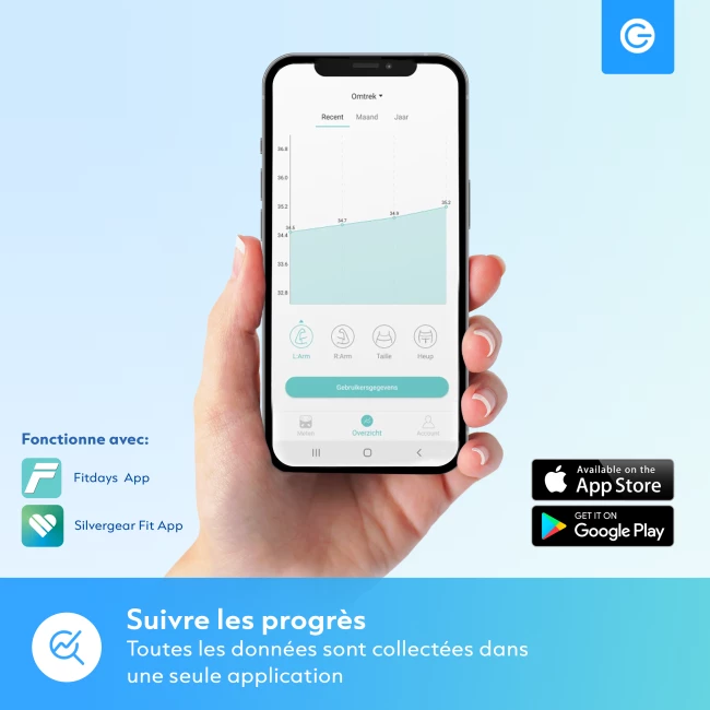 Tape de mesure du corps intelligent avec application