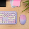 Wireless Retro Keyboard and Mouse Set - Purple - 8