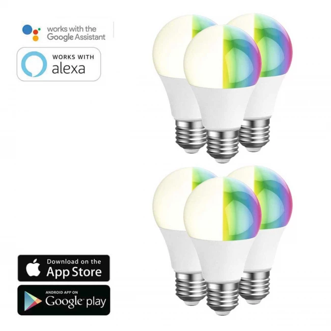 Wifi Smart LED Lamp E27 - 6 stuks