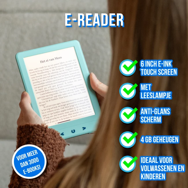 E-reader - 6 Inch - 4 GB - Blauw