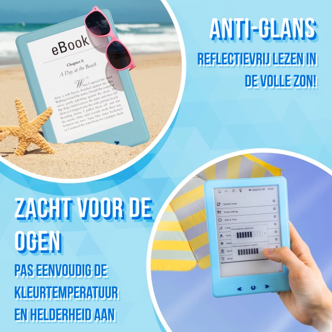 E-reader - 6 Inch - 4 GB - Blauw