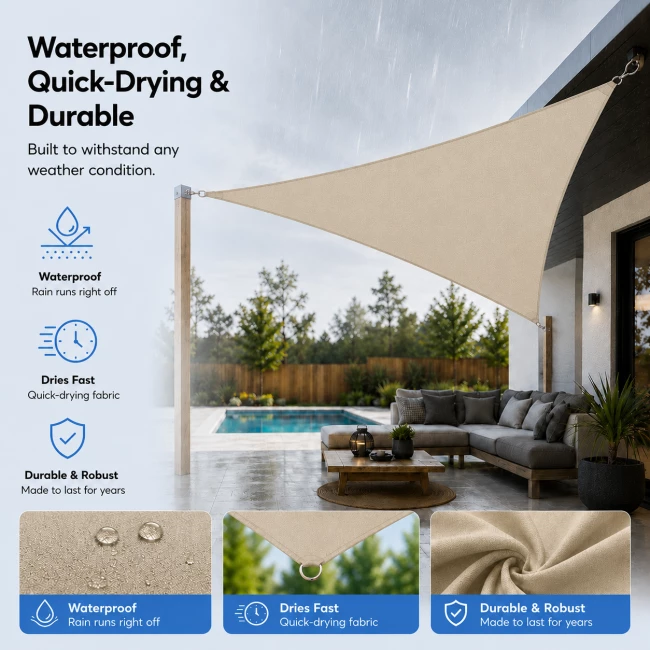 Triangle Shade Sail - Beige