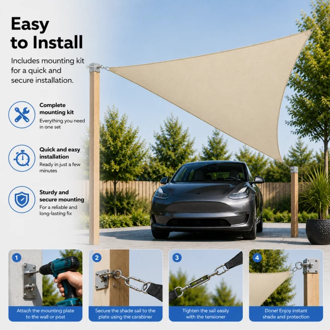 Triangle Shade Sail - Beige
