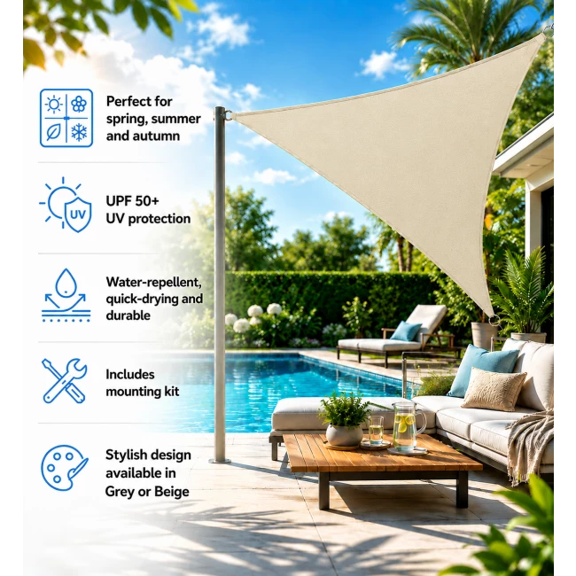 Triangle Shade Sail - Beige