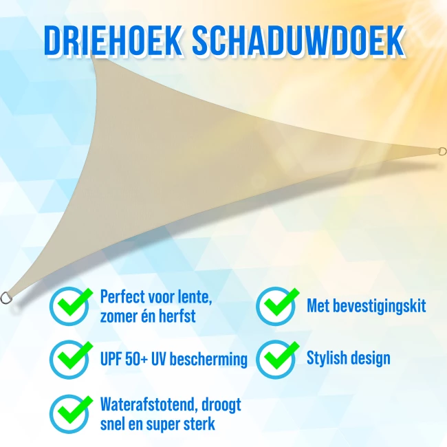 Schaduwdoek Driehoek - Beige