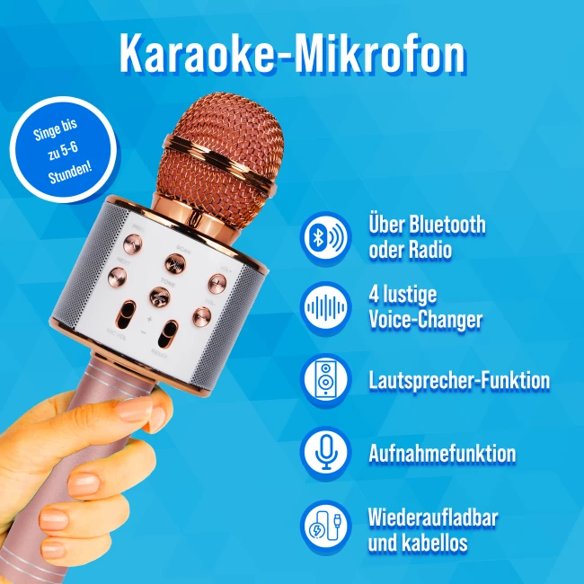 Karaoke-Mikrofon Drahtlos - Roségold