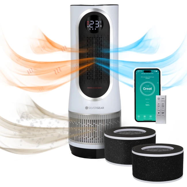 Air Purifier with Heater and Fan - Combideal with 2x HEPA filter