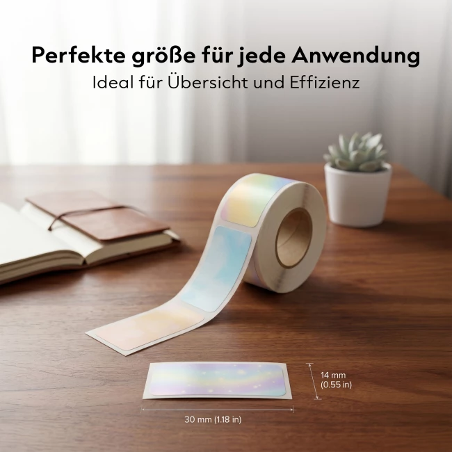 Nachfüllpacks Fichero Etikettendrucker - 14 x 30mm - Farbe Mix - 6 Etikettenrollen