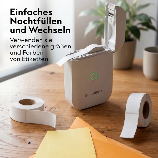 Nachfüllpacks Fichero Etikettendrucker - 14 x 30mm - Farbe Mix - 6 Etikettenrollen