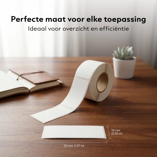Navullingen Fichero Label Printer - 14 x 40mm - Wit en Transparant - 6 labelrollen