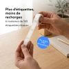 Recharges Imprimante d'étiquettes Fichero - 14 x 50mm - Blanc et Transparent - 6 Rouleaux d'étiquettes - 2
