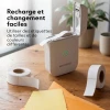 Recharges Imprimante d'étiquettes Fichero - 14 x 50mm - Blanc et Transparent - 6 Rouleaux d'étiquettes - 6