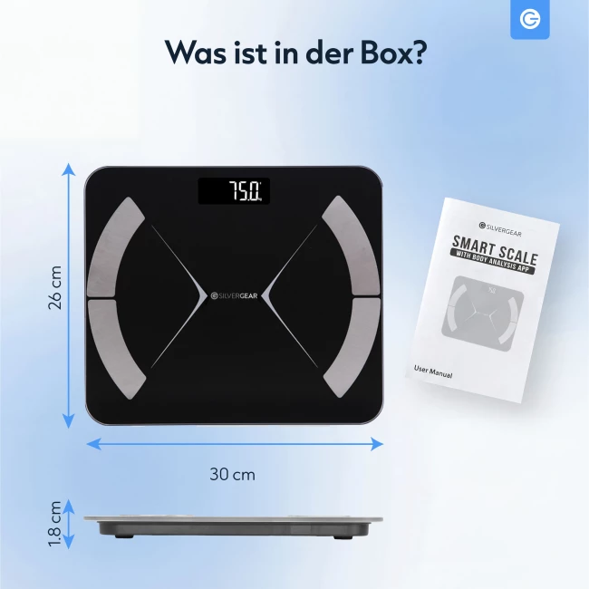 Smart Bluetooth Körperfettwaage - Schwarz