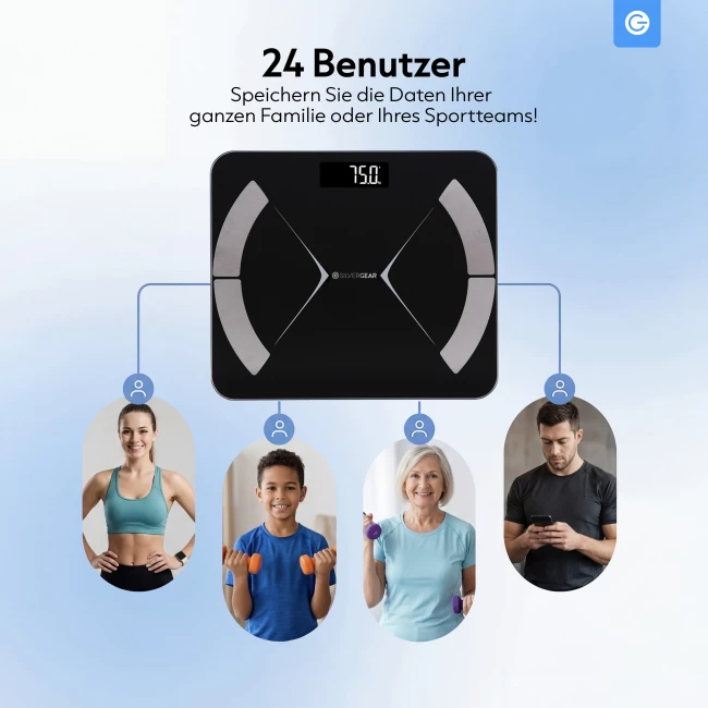 Smart Bluetooth Körperfettwaage - Schwarz