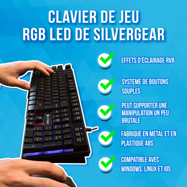 Clavier de jeu RGB LED
