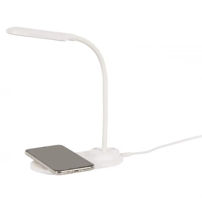 LED Schreibtischlampe mit kabelloser Handyladestation - Weiß