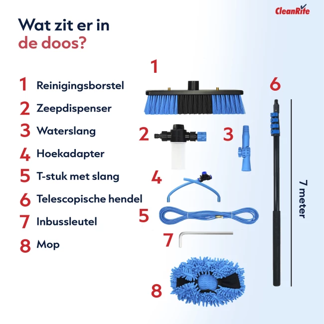 Telescopische Wasborstel - 7 meter