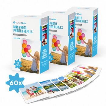 Recharges pour Imprimante Photo Mobile - Lot de 3 – 60 Feuilles Photo