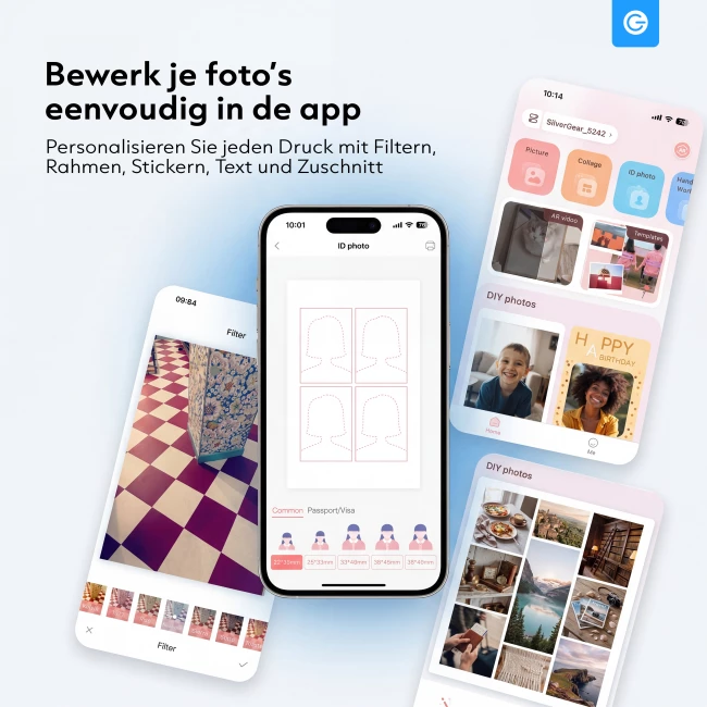 Mobiele Fotoprinter - Combideal met 70 Fotovellen