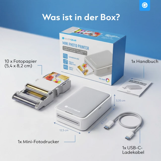 Mini Fotodrucker - Kombi-Angebot mit 70 Fotoblättern