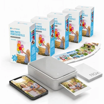 Imprimante photo portable - Offre combinée avec 110 feuilles photo
